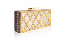 Lattice clutch with South Sea Pearls